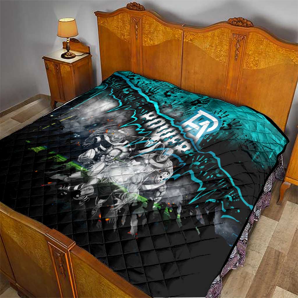 Step Into Horror Domain Power Football Quilt Halloween Horror Movie Characters - Aussie Hoodie
