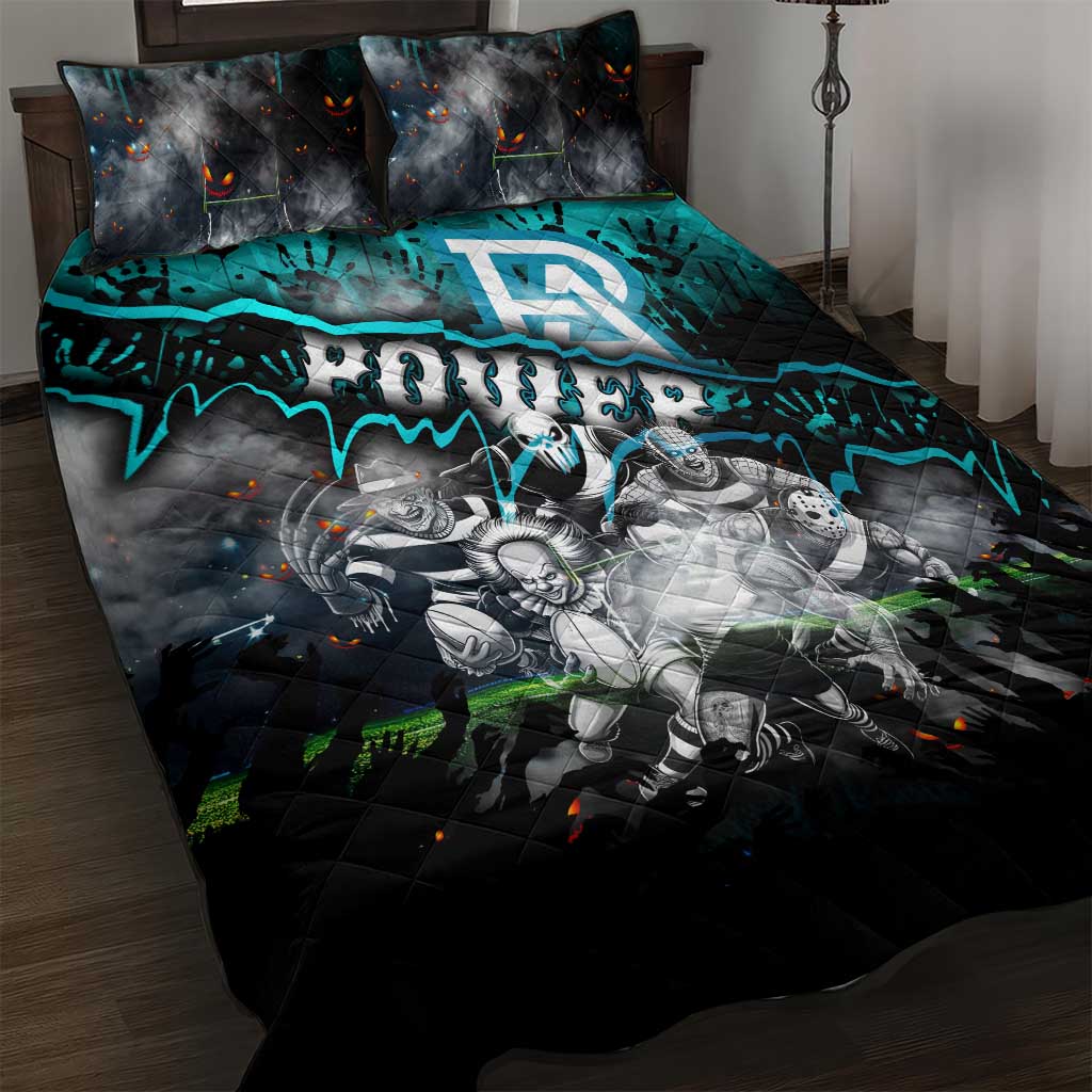 Step Into Horror Domain Power Football Quilt Bed Set Halloween Horror Movie Characters - Aussie Hoodie