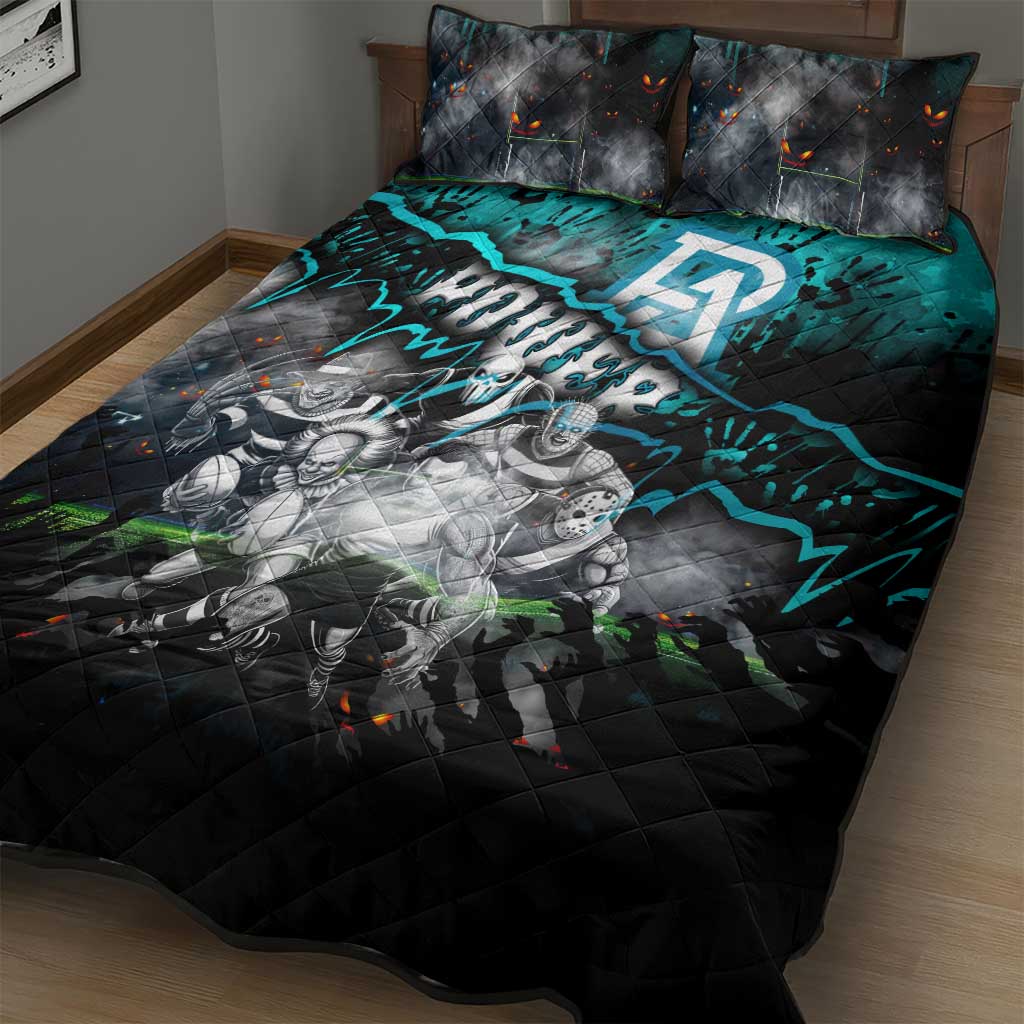 Step Into Horror Domain Power Football Quilt Bed Set Halloween Horror Movie Characters - Aussie Hoodie