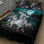 Step Into Horror Domain Power Football Quilt Bed Set Halloween Horror Movie Characters - Aussie Hoodie