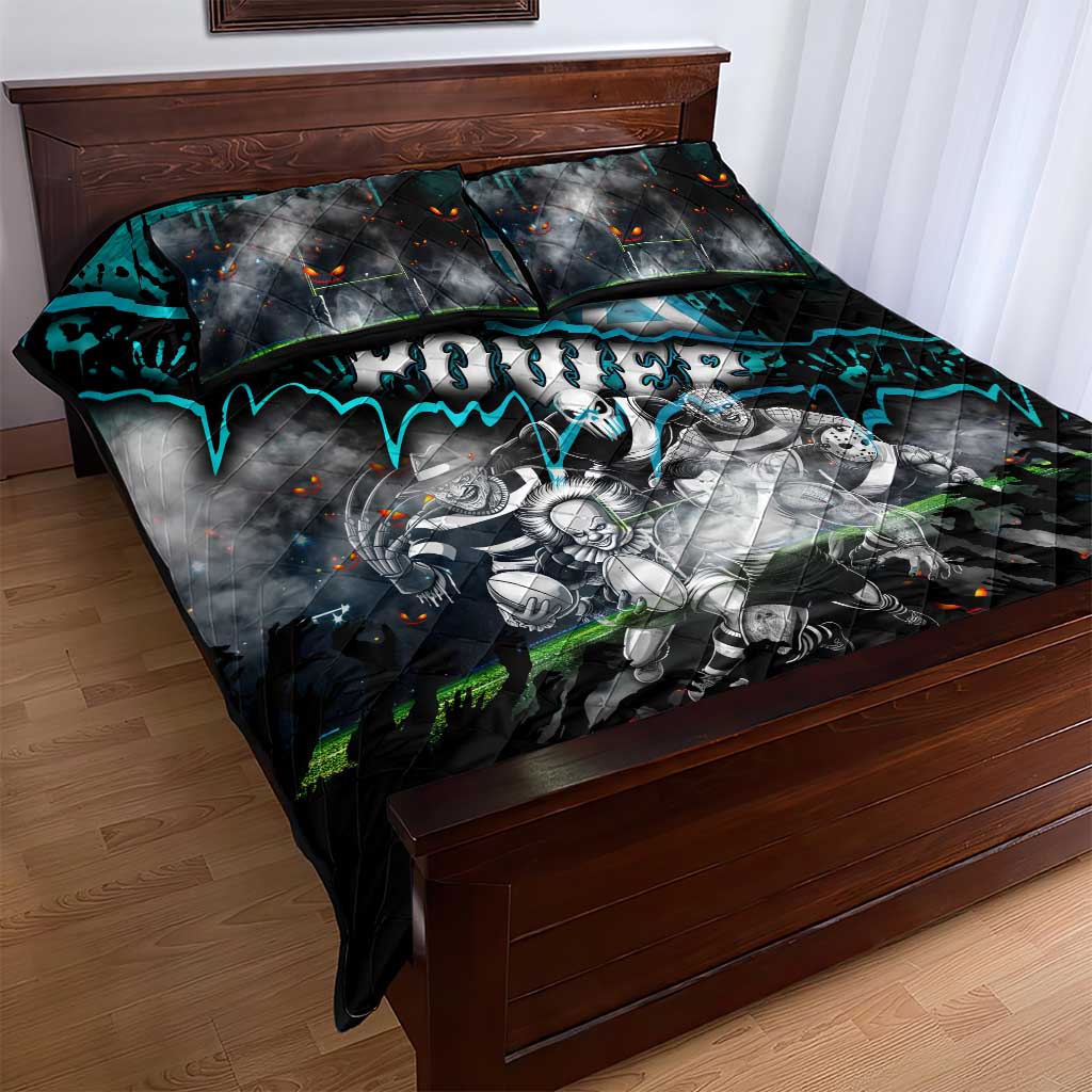 Step Into Horror Domain Power Football Quilt Bed Set Halloween Horror Movie Characters - Aussie Hoodie