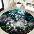 Step Into Horror Domain Power Football Round Carpet Halloween Horror Movie Characters - Aussie Hoodie