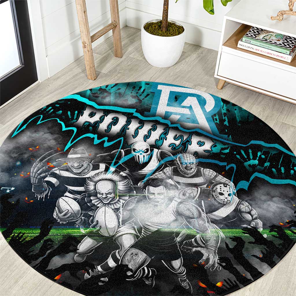 Step Into Horror Domain Power Football Round Carpet Halloween Horror Movie Characters - Aussie Hoodie