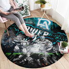 Step Into Horror Domain Power Football Round Carpet Halloween Horror Movie Characters - Aussie Hoodie
