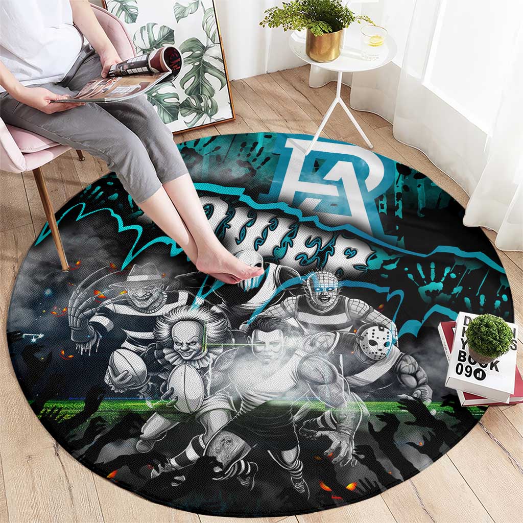 Step Into Horror Domain Power Football Round Carpet Halloween Horror Movie Characters - Aussie Hoodie