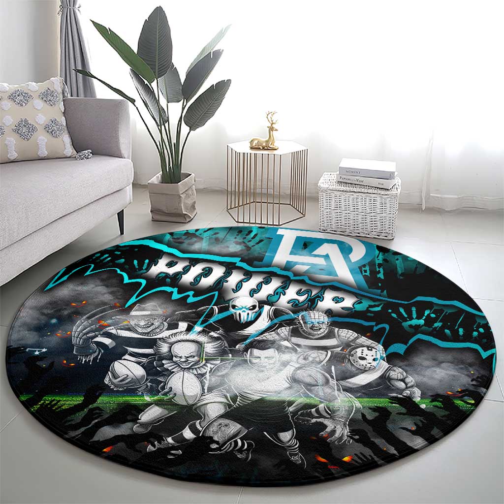 Step Into Horror Domain Power Football Round Carpet Halloween Horror Movie Characters - Aussie Hoodie