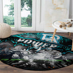 Step Into Horror Domain Power Football Round Carpet Halloween Horror Movie Characters - Aussie Hoodie