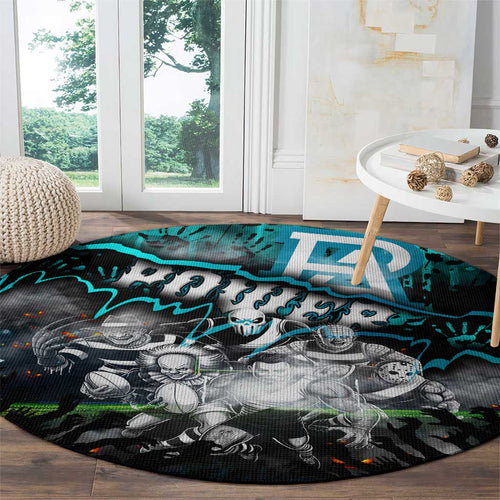 Step Into Horror Domain Power Football Round Carpet Halloween Horror Movie Characters - Aussie Hoodie
