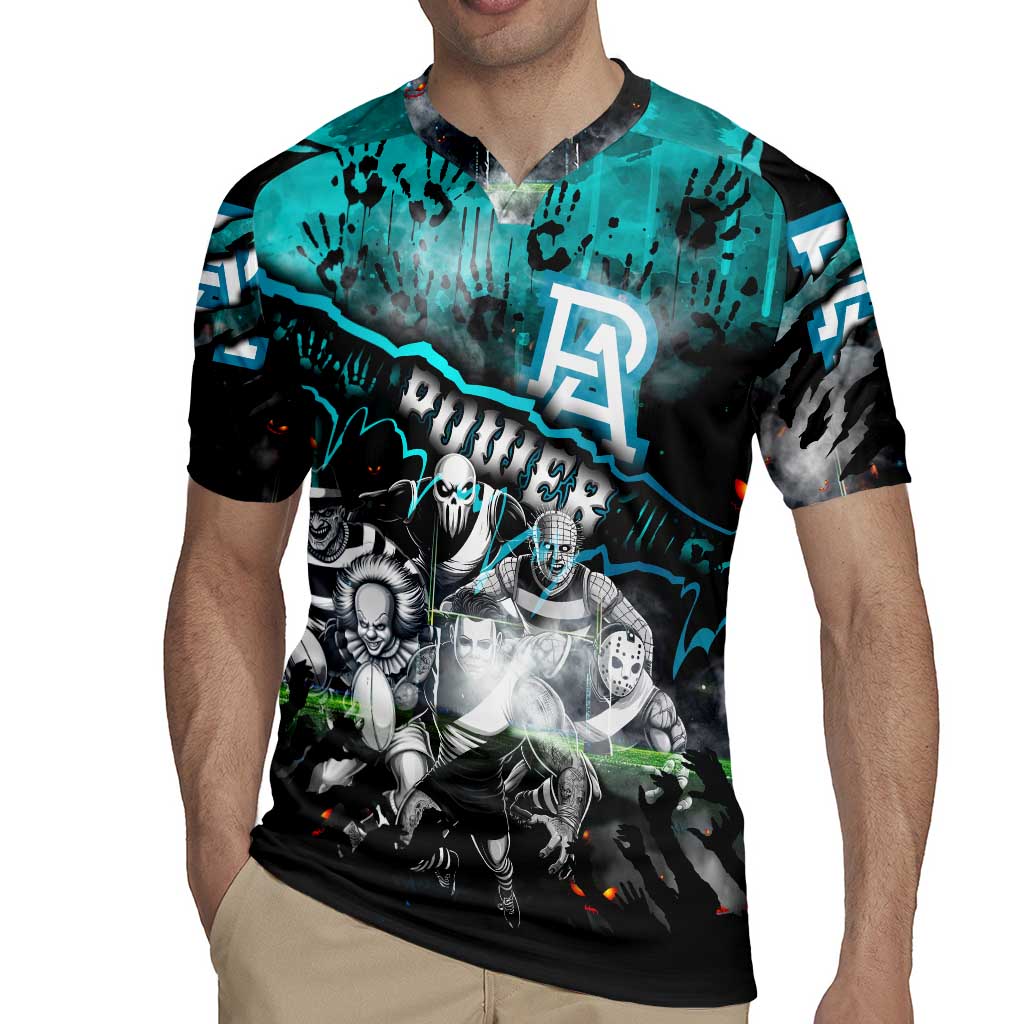Step Into Horror Domain Power Football Rugby Jersey Halloween Horror Movie Characters - Aussie Hoodie