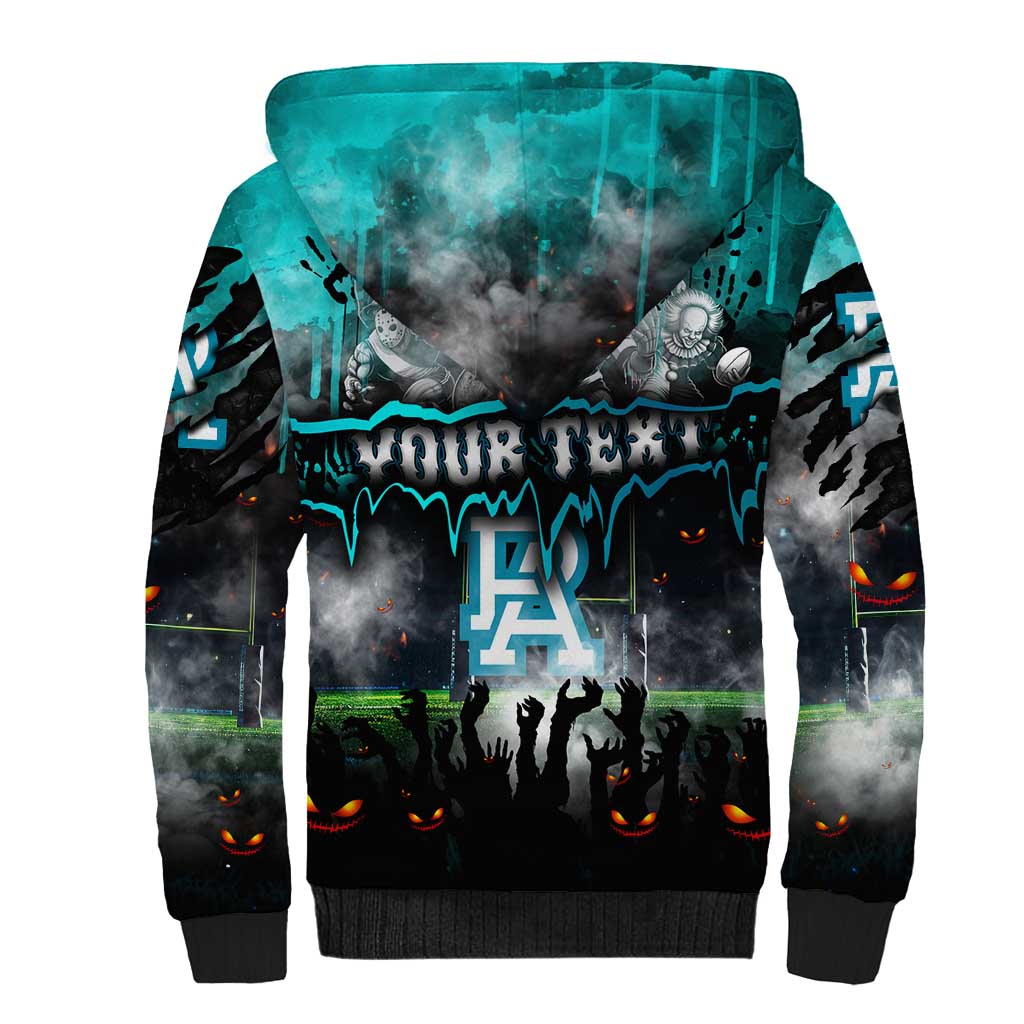 Step Into Horror Domain Power Football Sherpa Hoodie Halloween Horror Movie Characters - Aussie Hoodie