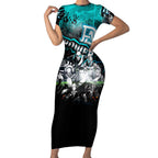 Step Into Horror Domain Power Football Short Sleeve Bodycon Dress Halloween Horror Movie Characters - Aussie Hoodie