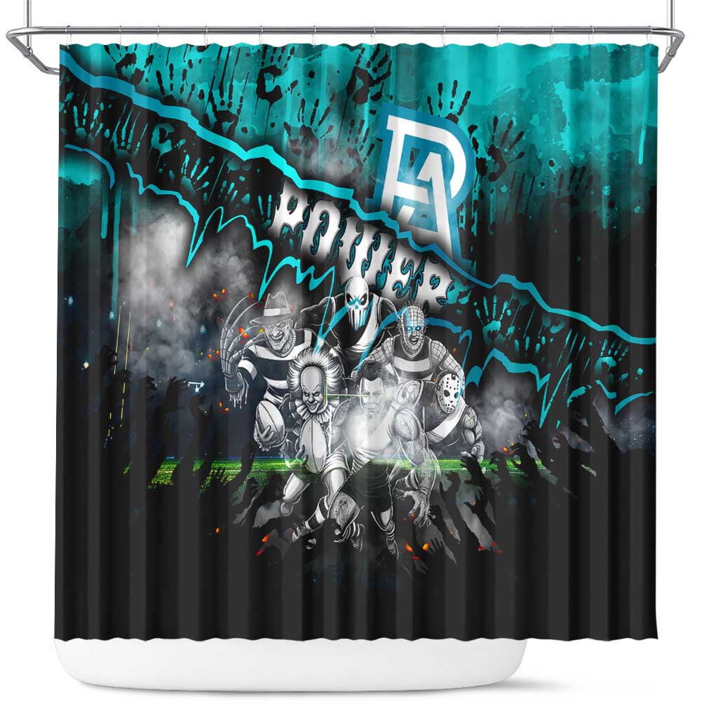 Step Into Horror Domain Power Football Shower Curtain Halloween Horror Movie Characters - Aussie Hoodie