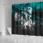 Step Into Horror Domain Power Football Shower Curtain Halloween Horror Movie Characters - Aussie Hoodie