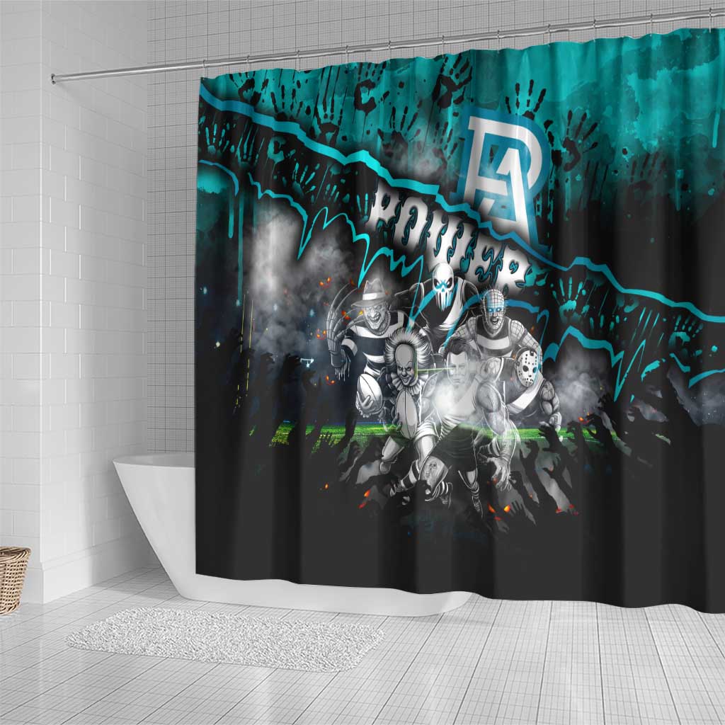 Step Into Horror Domain Power Football Shower Curtain Halloween Horror Movie Characters - Aussie Hoodie