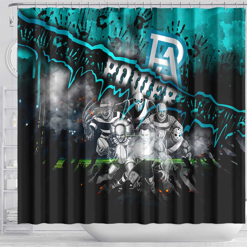 Step Into Horror Domain Power Football Shower Curtain Halloween Horror Movie Characters - Aussie Hoodie