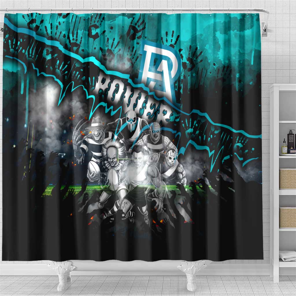 Step Into Horror Domain Power Football Shower Curtain Halloween Horror Movie Characters - Aussie Hoodie