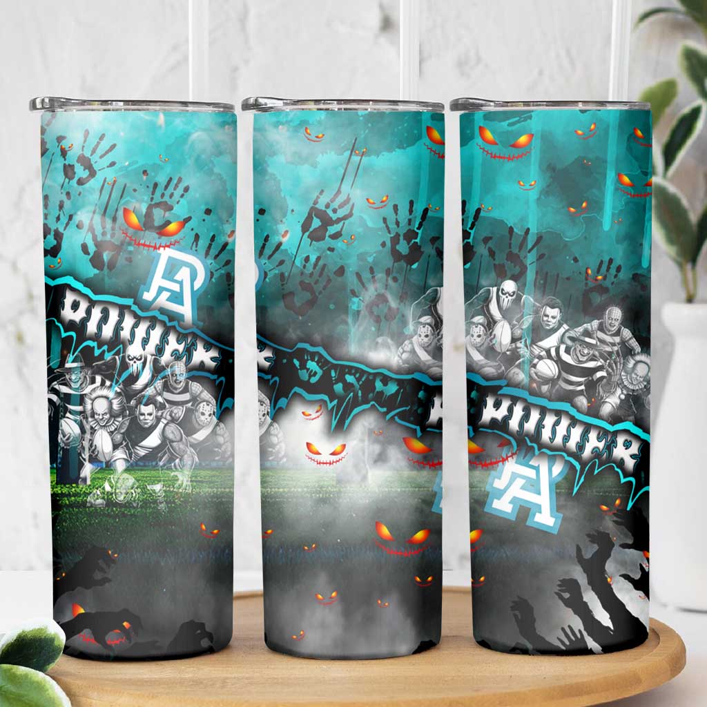 Step Into Horror Domain Power Football Skinny Tumbler Halloween Horror Movie Characters - Aussie Hoodie