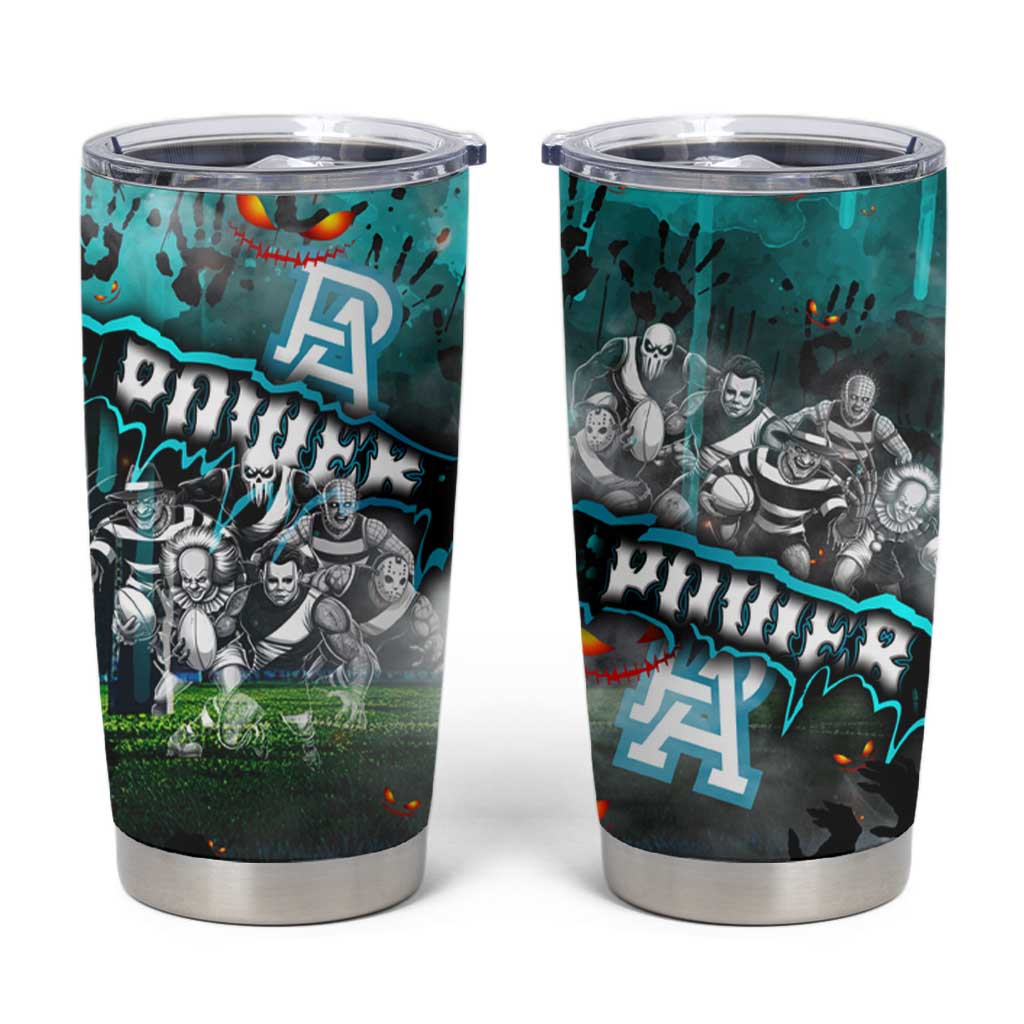 Step Into Horror Domain Power Football Tumbler Cup Halloween Horror Movie Characters - Aussie Hoodie