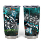 Step Into Horror Domain Power Football Tumbler Cup Halloween Horror Movie Characters - Aussie Hoodie