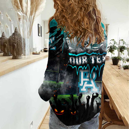 Step Into Horror Domain Power Football Women Casual Shirt Halloween Horror Movie Characters - Aussie Hoodie
