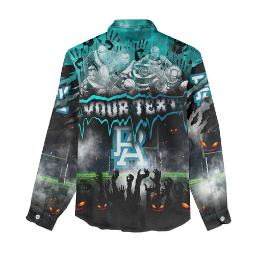 Step Into Horror Domain Power Football Women Casual Shirt Halloween Horror Movie Characters - Aussie Hoodie