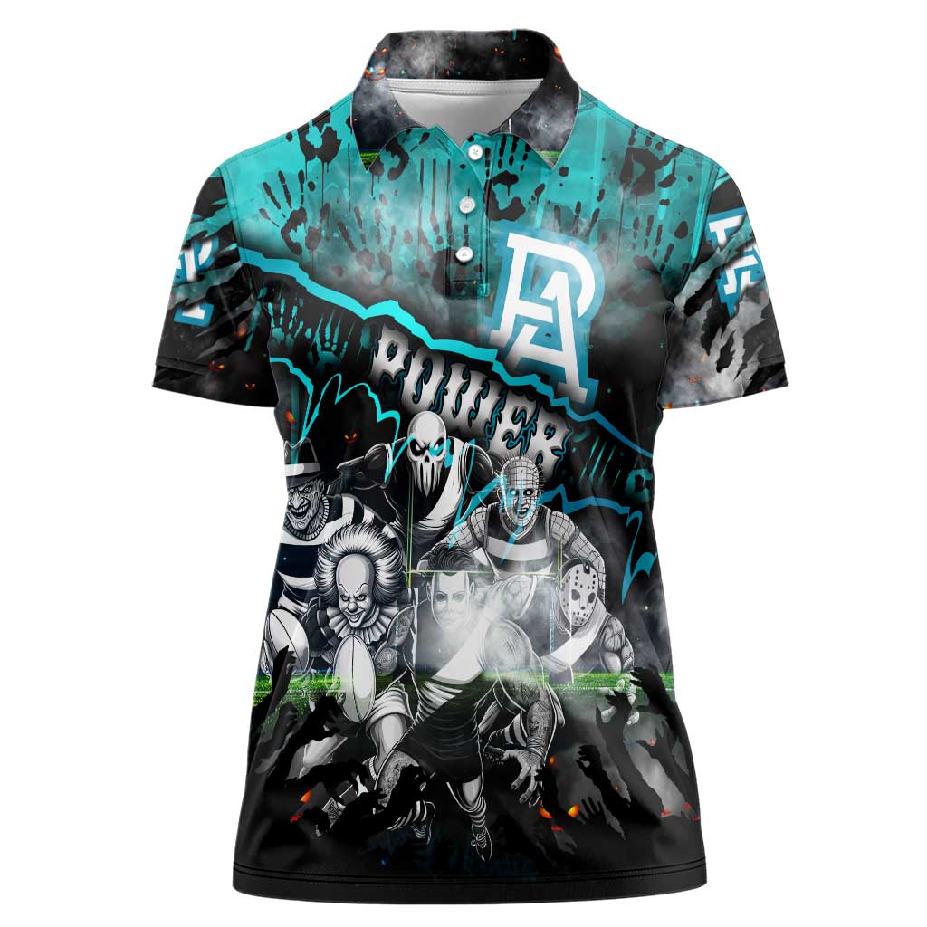 Step Into Horror Domain Power Football Women Polo Shirt Halloween Horror Movie Characters - Aussie Hoodie