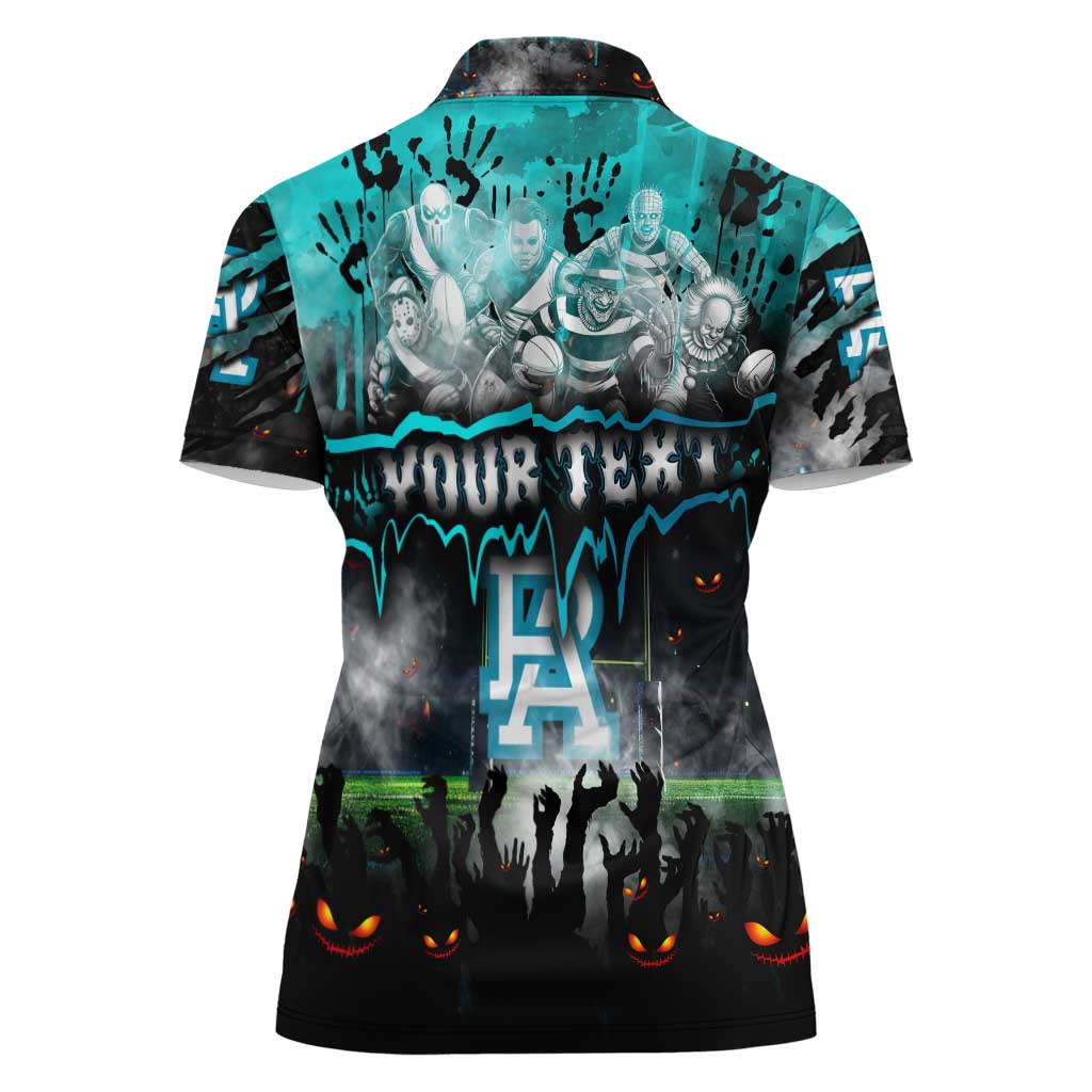Step Into Horror Domain Power Football Women Polo Shirt Halloween Horror Movie Characters - Aussie Hoodie