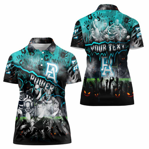 Step Into Horror Domain Power Football Women Polo Shirt Halloween Horror Movie Characters - Aussie Hoodie