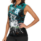Step Into Horror Domain Power Football Women Sleeveless Polo Shirt Halloween Horror Movie Characters - Aussie Hoodie