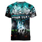 Step Into Horror Domain Power Football Women V-Neck T-Shirt Halloween Horror Movie Characters - Aussie Hoodie