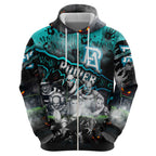 Step Into Horror Domain Power Football Zip Hoodie Halloween Horror Movie Characters - Aussie Hoodie