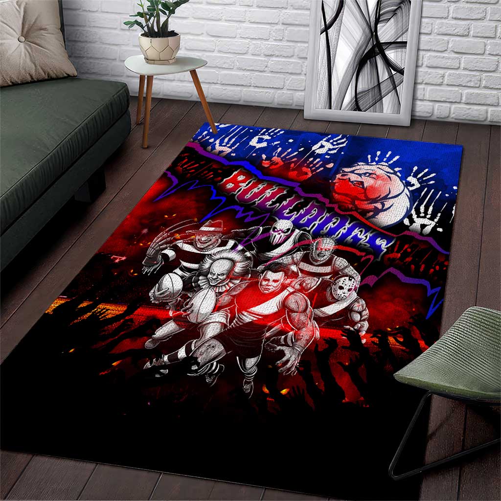 Step Into Horror Domain Bulldogs Football Area Rug Halloween Horror Movie Characters - Aussie Hoodie