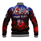 Step Into Horror Domain Bulldogs Football Baseball Jacket Halloween Horror Movie Characters - Aussie Hoodie