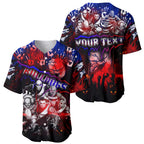 Step Into Horror Domain Bulldogs Football Baseball Jersey Halloween Horror Movie Characters - Aussie Hoodie