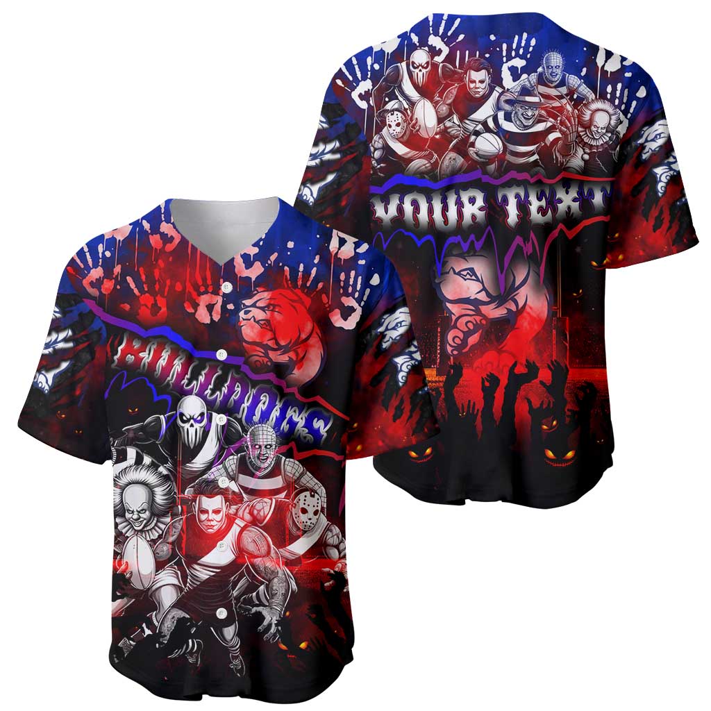 Step Into Horror Domain Bulldogs Football Baseball Jersey Halloween Horror Movie Characters - Aussie Hoodie