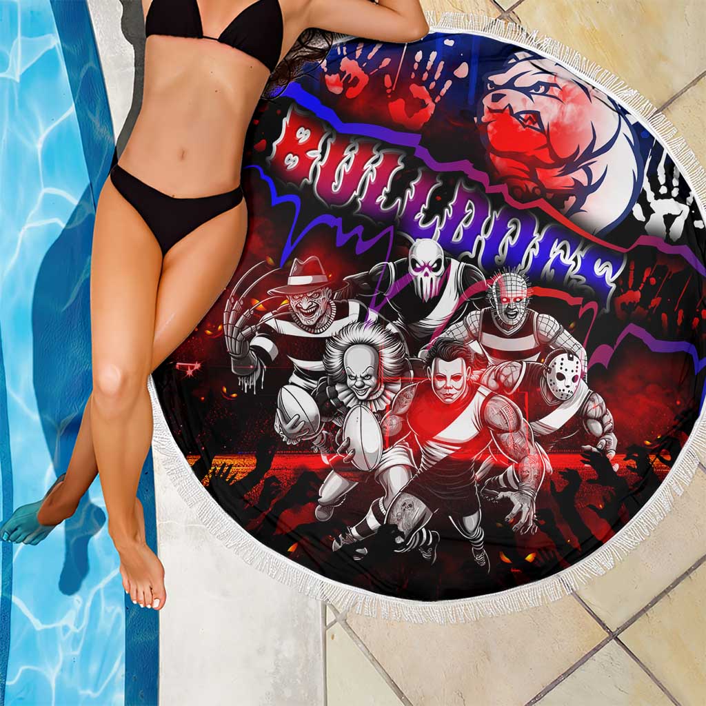 Step Into Horror Domain Bulldogs Football Beach Blanket Halloween Horror Movie Characters - Aussie Hoodie