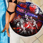 Step Into Horror Domain Bulldogs Football Beach Blanket Halloween Horror Movie Characters - Aussie Hoodie