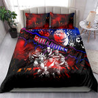Step Into Horror Domain Bulldogs Football Bedding Set Halloween Horror Movie Characters - Aussie Hoodie
