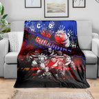 Step Into Horror Domain Bulldogs Football Blanket Halloween Horror Movie Characters - Aussie Hoodie