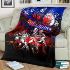Step Into Horror Domain Bulldogs Football Blanket Halloween Horror Movie Characters - Aussie Hoodie
