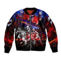 Step Into Horror Domain Bulldogs Football Bomber Jacket Halloween Horror Movie Characters - Aussie Hoodie