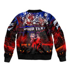 Step Into Horror Domain Bulldogs Football Bomber Jacket Halloween Horror Movie Characters - Aussie Hoodie