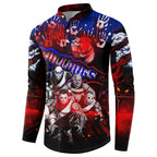 Step Into Horror Domain Bulldogs Football Button Sweatshirt Halloween Horror Movie Characters - Aussie Hoodie