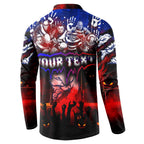 Step Into Horror Domain Bulldogs Football Button Sweatshirt Halloween Horror Movie Characters - Aussie Hoodie