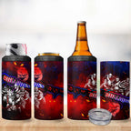 Step Into Horror Domain Bulldogs Football 4 in 1 Can Cooler Tumbler Halloween Horror Movie Characters - Aussie Hoodie