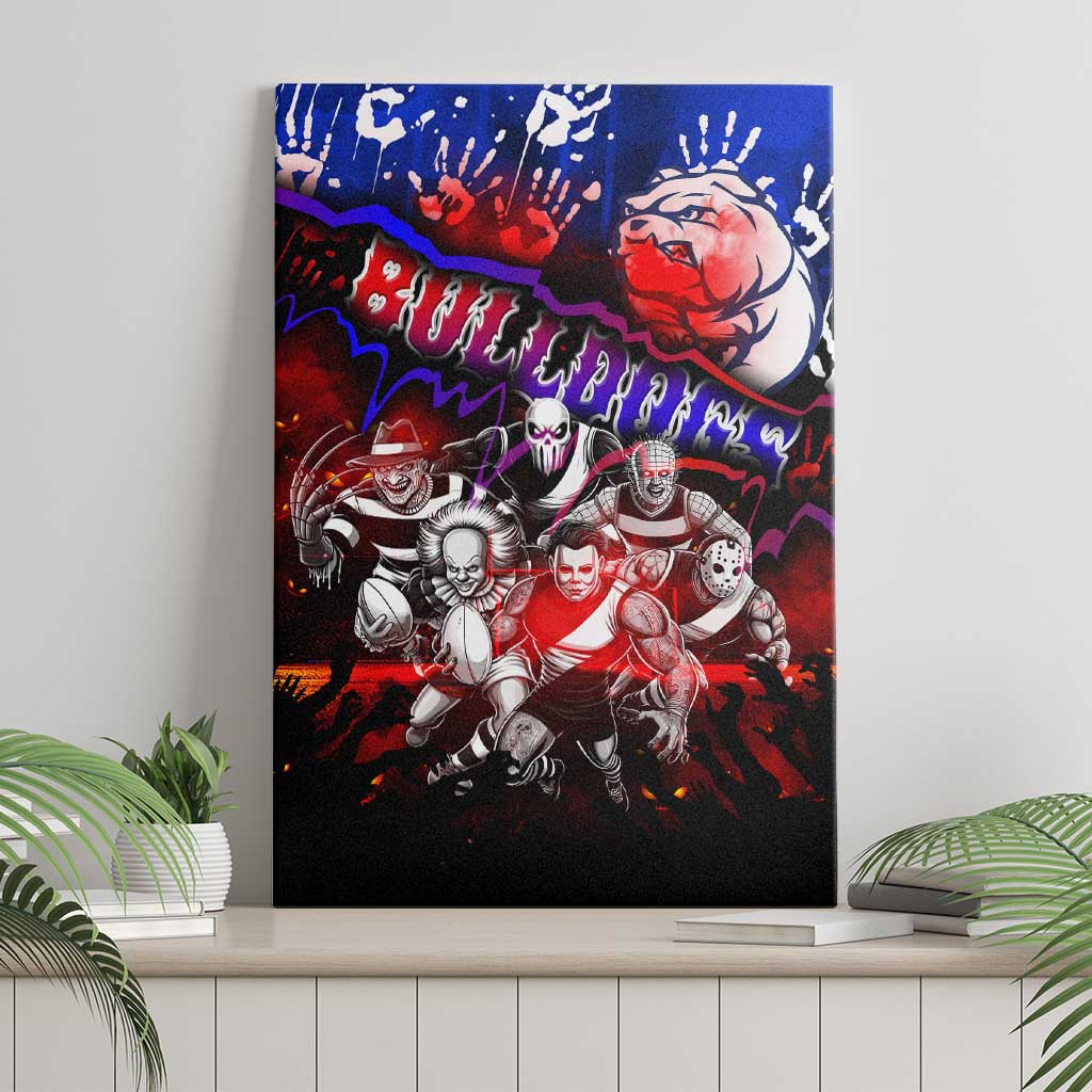 Step Into Horror Domain Bulldogs Football Canvas Wall Art Halloween Horror Movie Characters - Aussie Hoodie