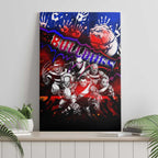 Step Into Horror Domain Bulldogs Football Canvas Wall Art Halloween Horror Movie Characters - Aussie Hoodie
