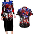 Step Into Horror Domain Bulldogs Football Couples Matching Long Sleeve Bodycon Dress and Hawaiian Shirt Halloween Horror Movie Characters - Aussie Hoodie