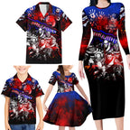 Step Into Horror Domain Bulldogs Football Family Matching Long Sleeve Bodycon Dress and Hawaiian Shirt Halloween Horror Movie Characters - Aussie Hoodie