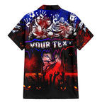 Step Into Horror Domain Bulldogs Football Family Matching Mermaid Dress and Hawaiian Shirt Halloween Horror Movie Characters - Aussie Hoodie